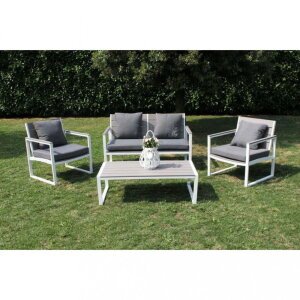 Salotto da Giardino 4 posti con cuscini in Alluminio,Polywood – ANTHONY