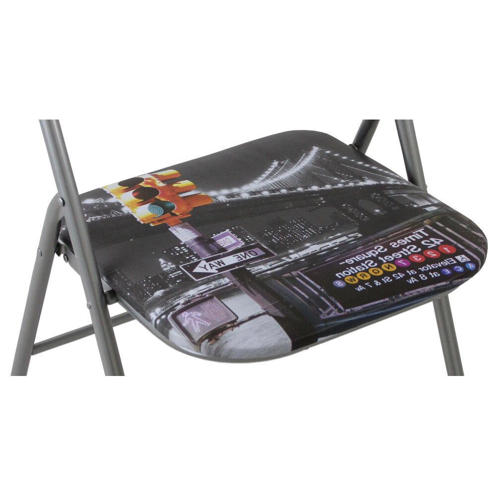 Sedia Pieghevole Salvaspazio in Acciaio,PVC cm 44x45x79 – SLIM