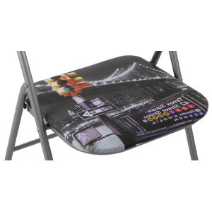Sedia Pieghevole Salvaspazio in Acciaio,PVC cm 44x45x79 – SLIM
