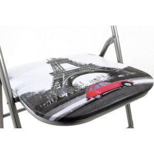Sedia Pieghevole Salvaspazio in Acciaio,PVC cm 44x45x79 – SLIM