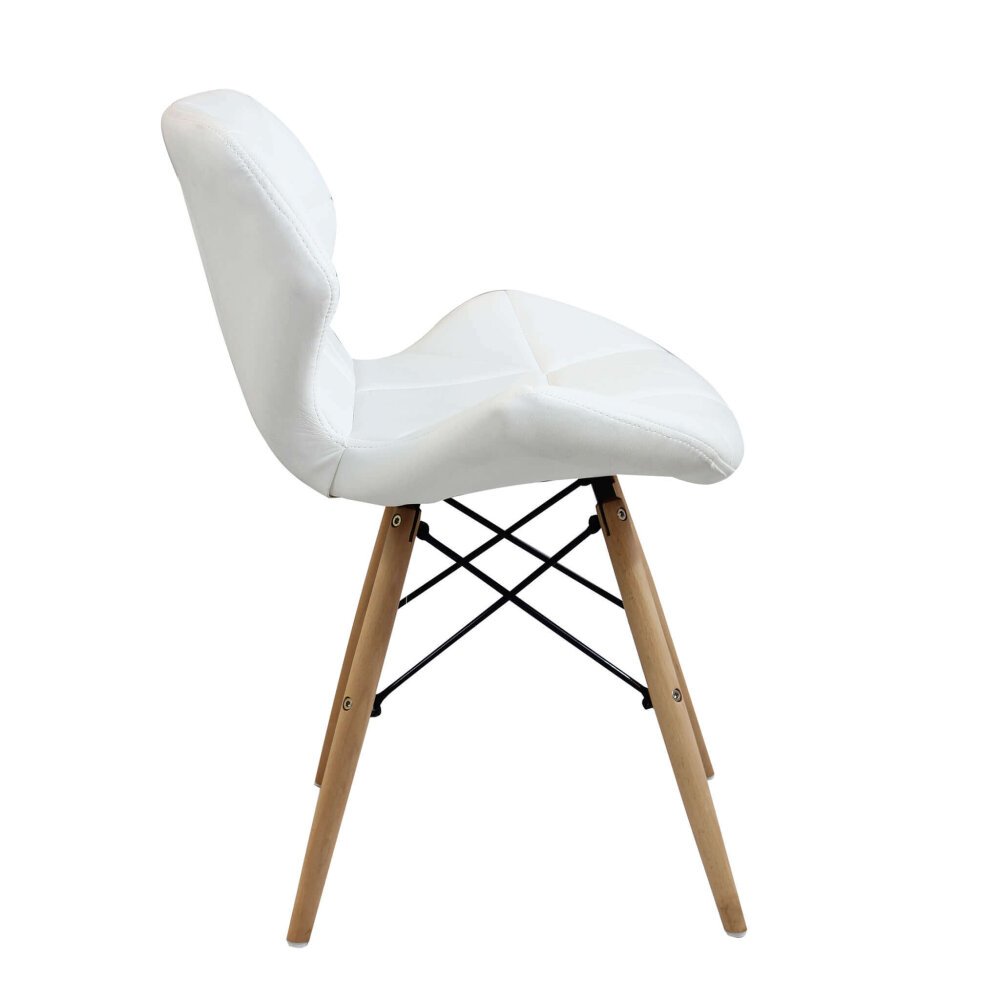 Sedia Moderna con seduta imbottita in Ecopelle,Legno cm 41x49x71 – MIA