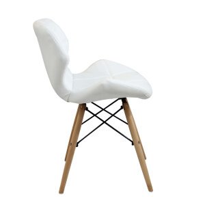 Sedia Moderna con seduta imbottita in Ecopelle,Legno cm 41x49x71 – MIA