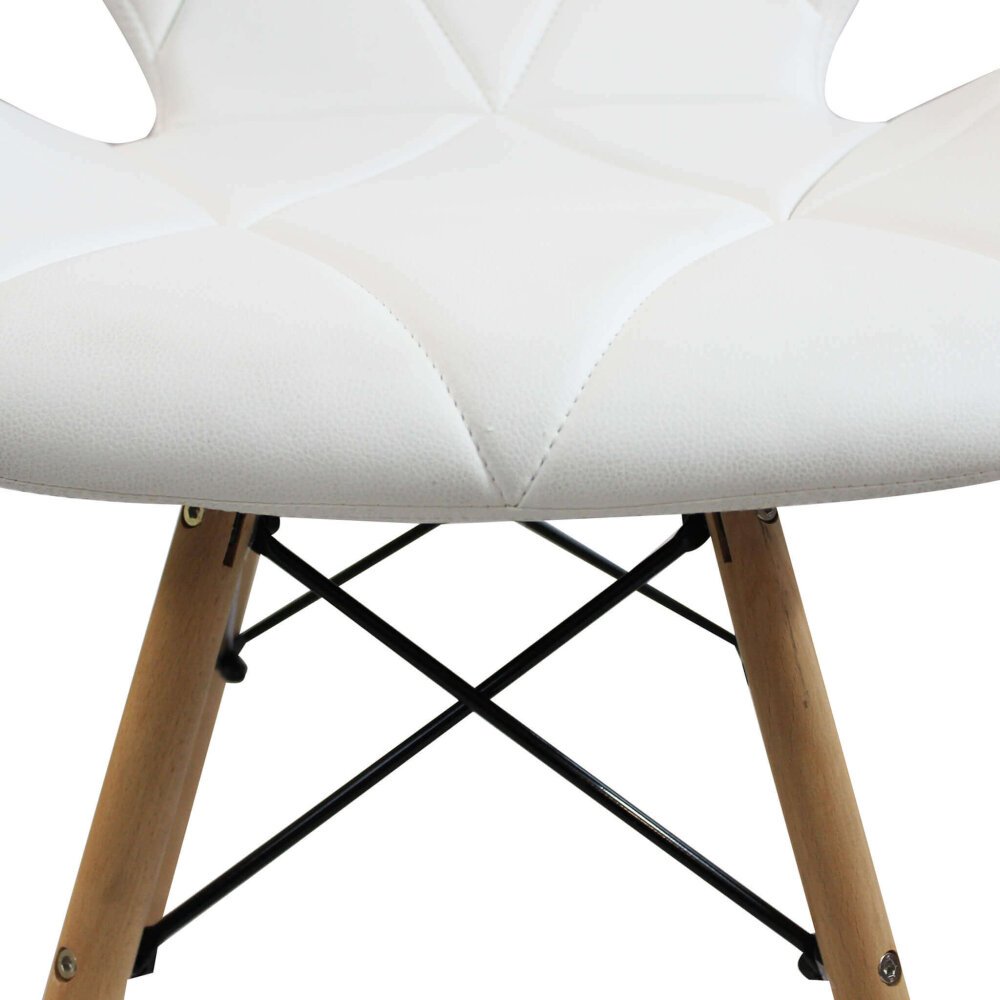 Sedia Moderna con seduta imbottita in Ecopelle,Legno cm 41x49x71 – MIA