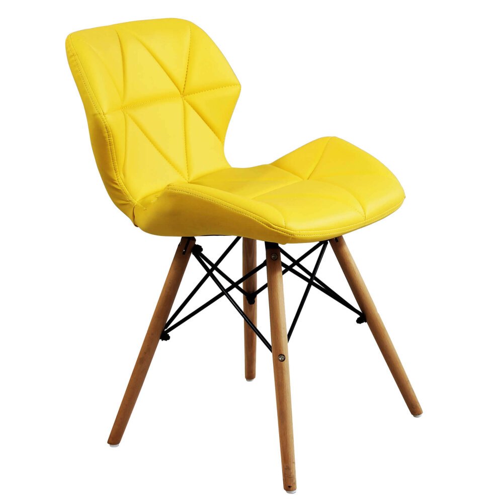 Sedia Moderna con seduta imbottita in Ecopelle,Legno cm 41x49x71 – MIA