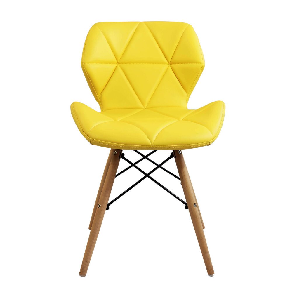 Sedia Moderna con seduta imbottita in Ecopelle,Legno cm 41x49x71 – MIA