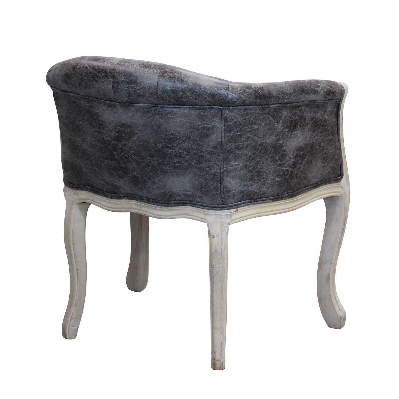 Poltrona vintage in ecopelle in Legno cm 61x61x71 – DUNPHI