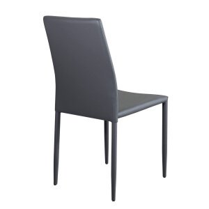 Sedia da Pranzo Moderna in Ecopelle,Acciaio cm 41x43x90 – RACHEL