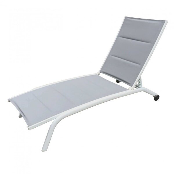 Lettino da Giardino Impilabile in Alluminio,Textilene cm 161x62x92,5 – TOM