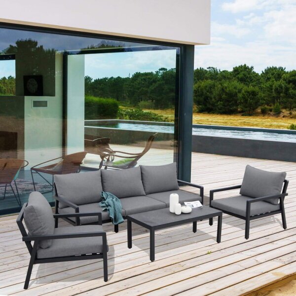 Salotto da Giardino 5 posti in Alluminio,Poliestere cm 78x85x76 – KENTON