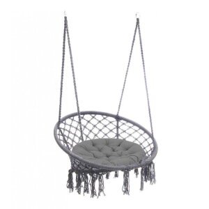 Sedia Sospesa Rotonda con cuscino in Metallo cm 80x80x120 – LORENNE
