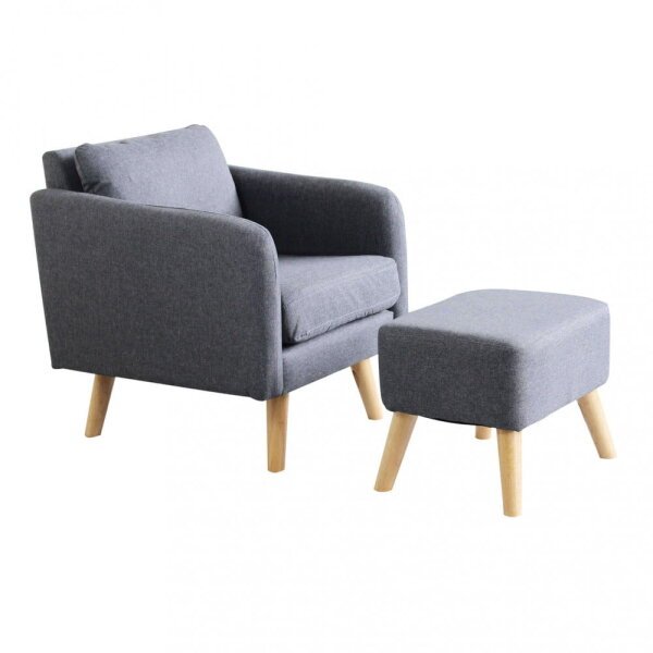 Poltrona con poggiapiedi in Tessuto cm 68x75x80 – JULIA