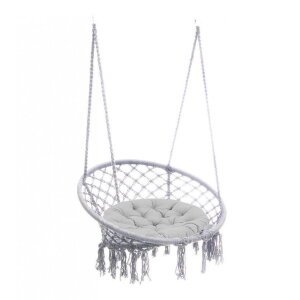 Sedia Sospesa Rotonda con cuscino in Metallo cm 80x80x120 – LORENNE