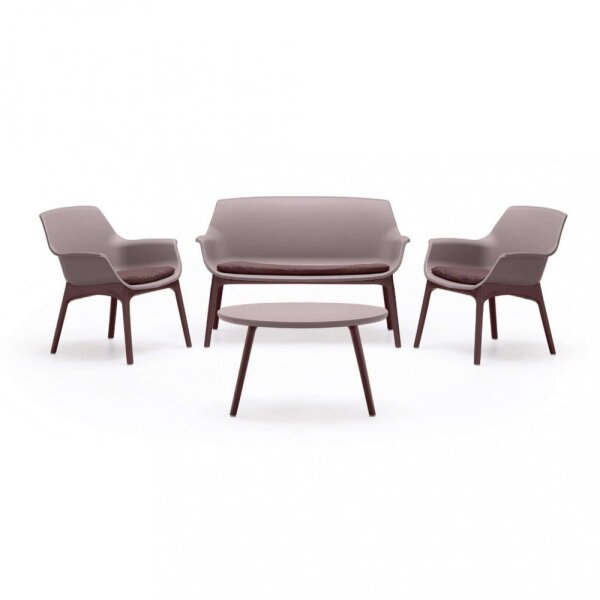 Salotto da Giardino 4 posti in Plastica cm 118,5x67x76 – LUXOR