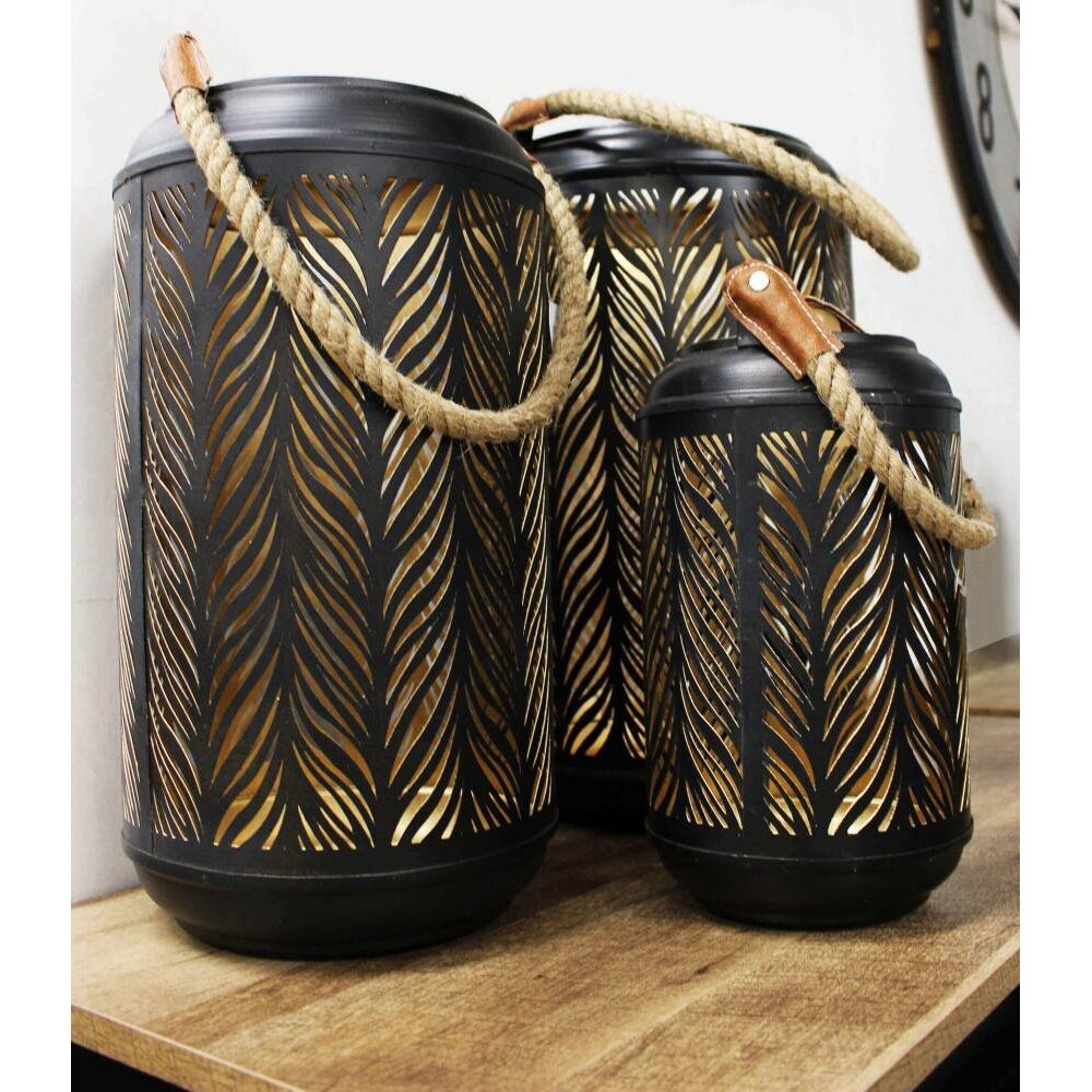 Set di 3 lanterne in Acciaio cm 42x42x25 – WILLY