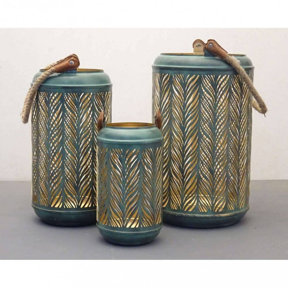 Set di 3 lanterne in Acciaio cm 42x42x25 – WILLY