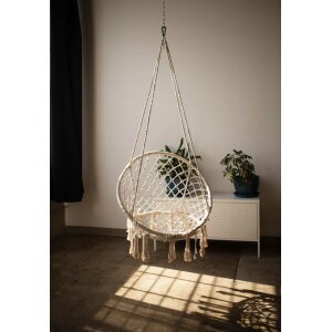 Sedia Sospesa Rotonda con cuscino in Metallo cm 80x80x120 – LORENNE