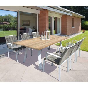 Poltrona da Giardino Impilabile in Alluminio,Corda cm 55x60x87 – WALTER