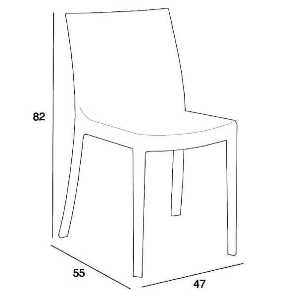 Sedia da Esterno Impilabile in Polipropilene cm 55x47x82 – PERLA