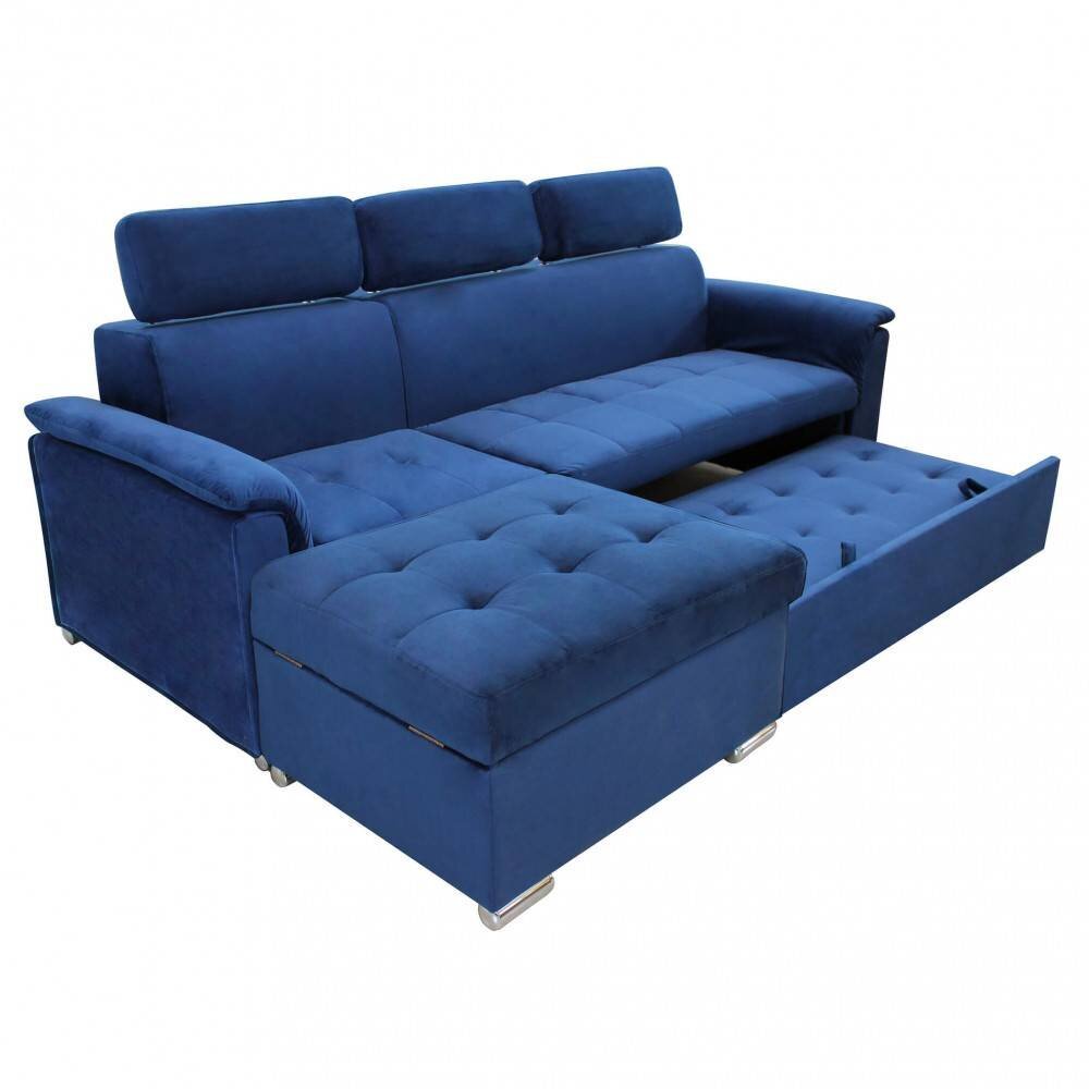 Divano Letto con penisola in Tessuto cm 234x148x84 – ALF