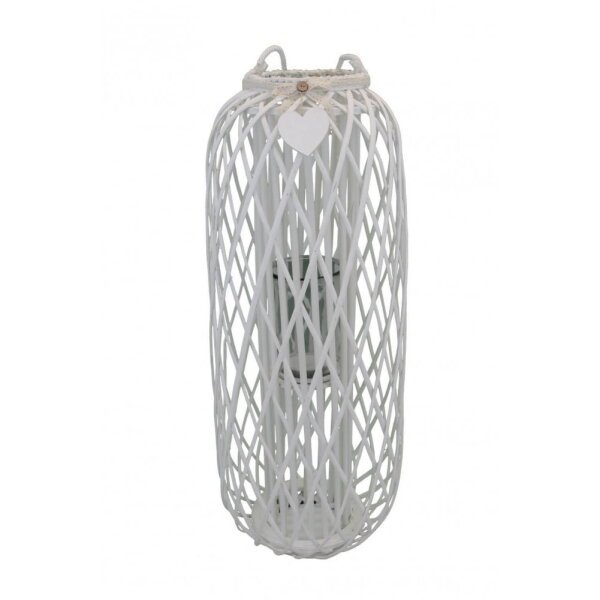 Lanterna in Vimini Rotonda in Vimini,Vetro cm 40x40x106 – BRAD