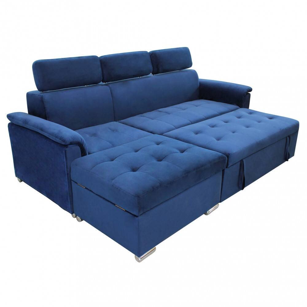 Divano Letto con penisola in Tessuto cm 234x148x84 – ALF