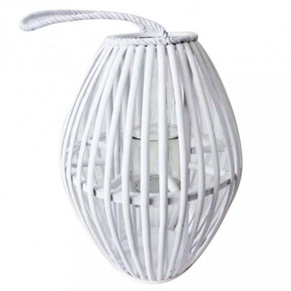 Lanterna in Vimini in Vimini,Vetro cm 14,5×14,5×50 – MARLY