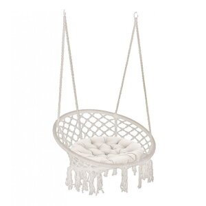 Sedia Sospesa Rotonda con cuscino in Metallo cm 80x80x120 – LORENNE