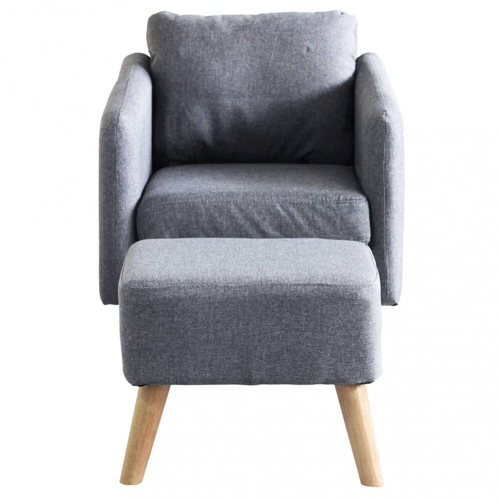 Poltrona con poggiapiedi in Tessuto cm 68x75x80 – JULIA