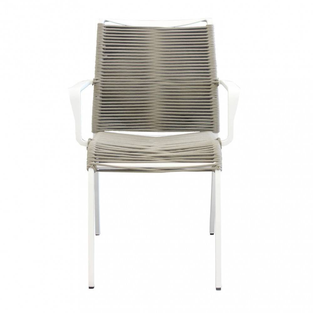 Poltrona da Giardino Impilabile in Alluminio,Corda cm 55x60x87 – WALTER