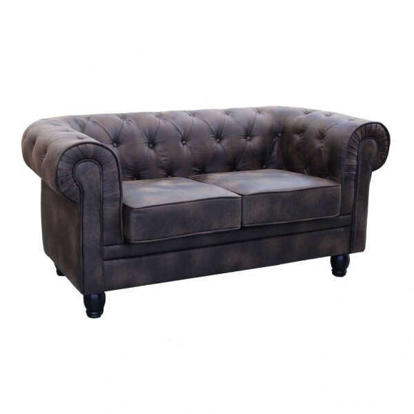 Divano vintage in ecopelle 2 posti in Ecopelle cm 152x74x82 – CHESTERFIELD