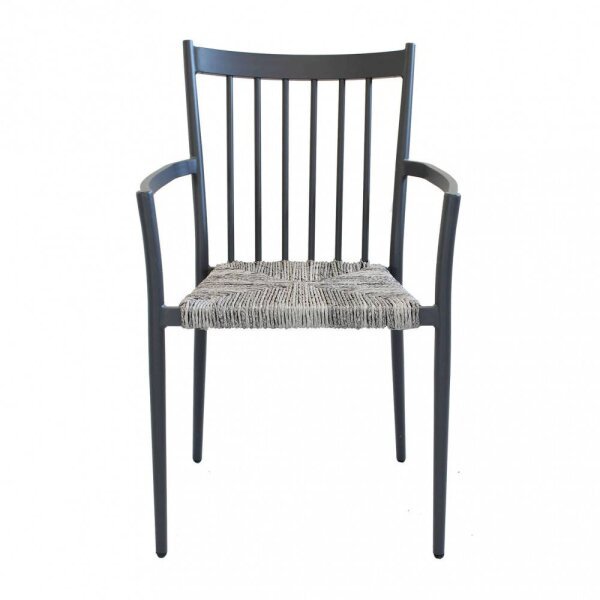 Poltrona da Giardino Impilabile in Alluminio,Wicker cm 55x57x86 – BURTON