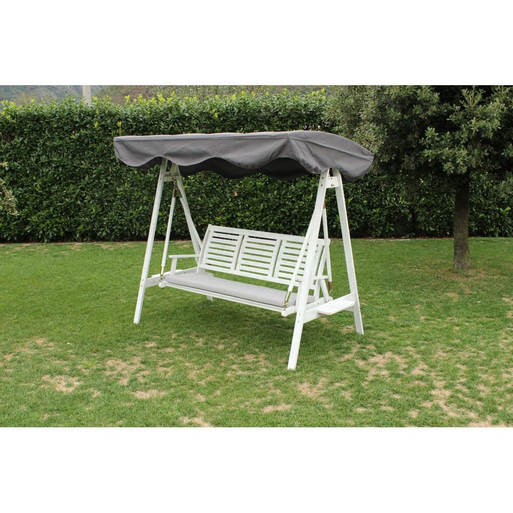 Dondolo da Giardino 3 posti in Legno,Acacia cm 206x130x200 – NOLL