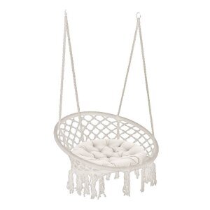 Sedia Sospesa Rotonda con cuscino in Metallo cm 80x80x120 – LORENNE