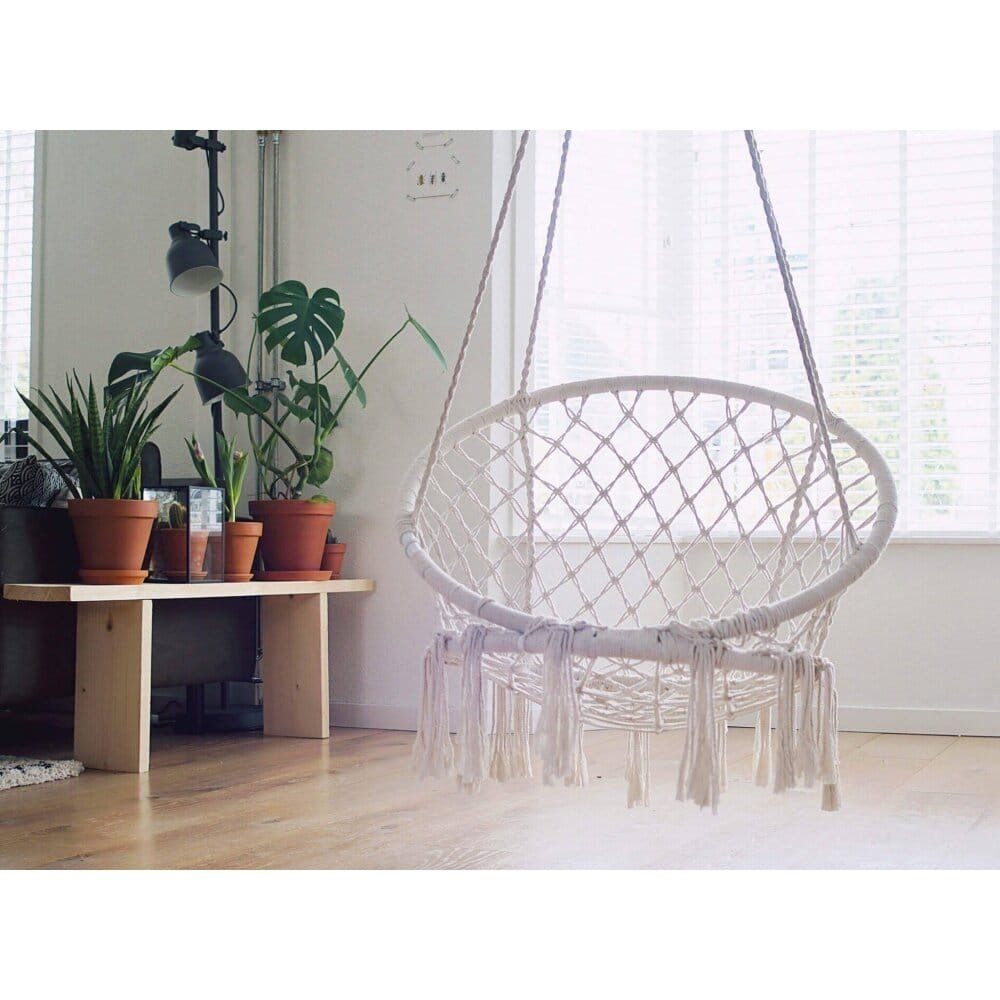 Sedia Sospesa Rotonda con cuscino in Metallo cm 80x80x120 – LORENNE