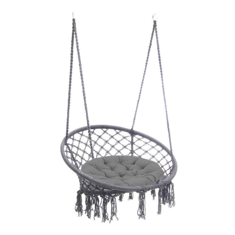 Sedia Sospesa Rotonda con cuscino in Metallo cm 80x80x120 – LORENNE