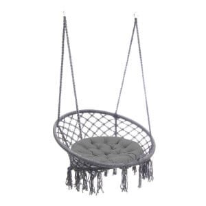 Sedia Sospesa Rotonda con cuscino in Metallo cm 80x80x120 – LORENNE