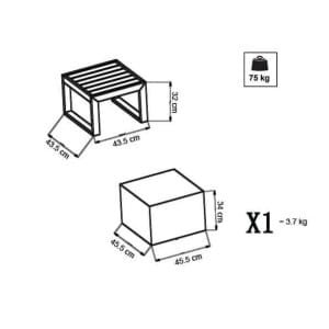 Tavolino da Giardino cm 45×45 – SCOTTY