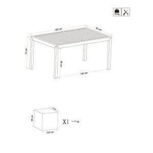 Tavolo da Giardino Rettangolare 150×90 – FEDE