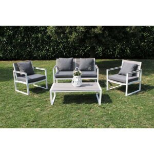 Salotto da Giardino 4 posti con cuscini in Alluminio,Polywood – ANTHONY