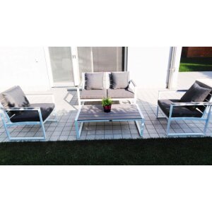 Salotto da Giardino 4 posti con cuscini in Alluminio,Polywood – ANTHONY