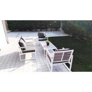 Salotto da Giardino 4 posti con cuscini in Alluminio,Polywood – ANTHONY