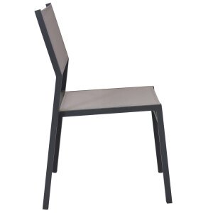 Sedia da Giardino Impilabile in Alluminio,Textilene cm 46x57x85 – LEX