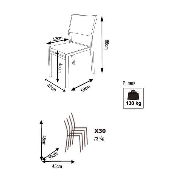 4121-ANTR_AT804121-TAUP_5.jpeg Sedia da Giardino Impilabile in Alluminio,Textilene cm 46x57x85 – LEX