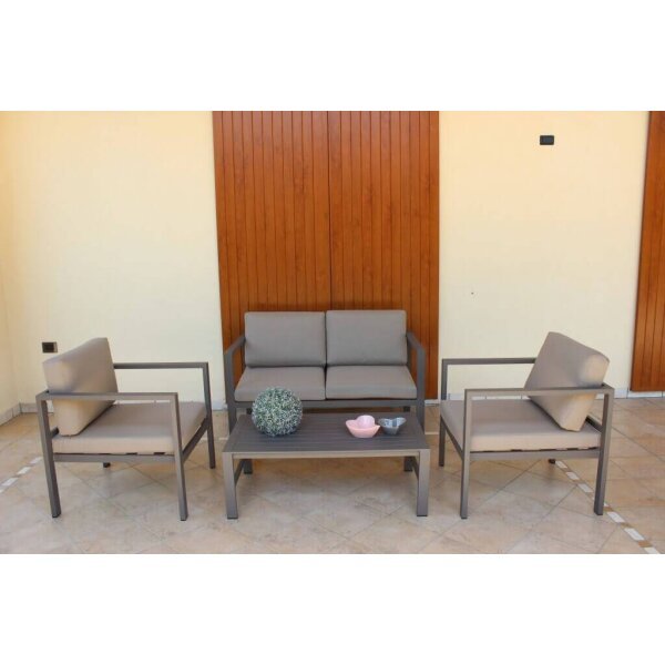 Salotto da Giardino con cuscini 4 posti in Alluminio – LEX