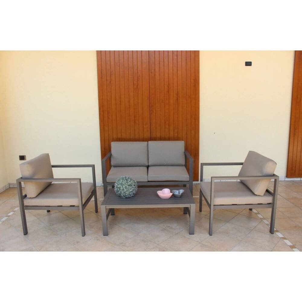 Salotto da Giardino con cuscini 4 posti in Alluminio – LEX
