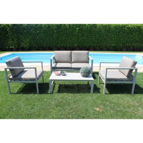 Salotto da Giardino con cuscini 4 posti in Alluminio – LEX