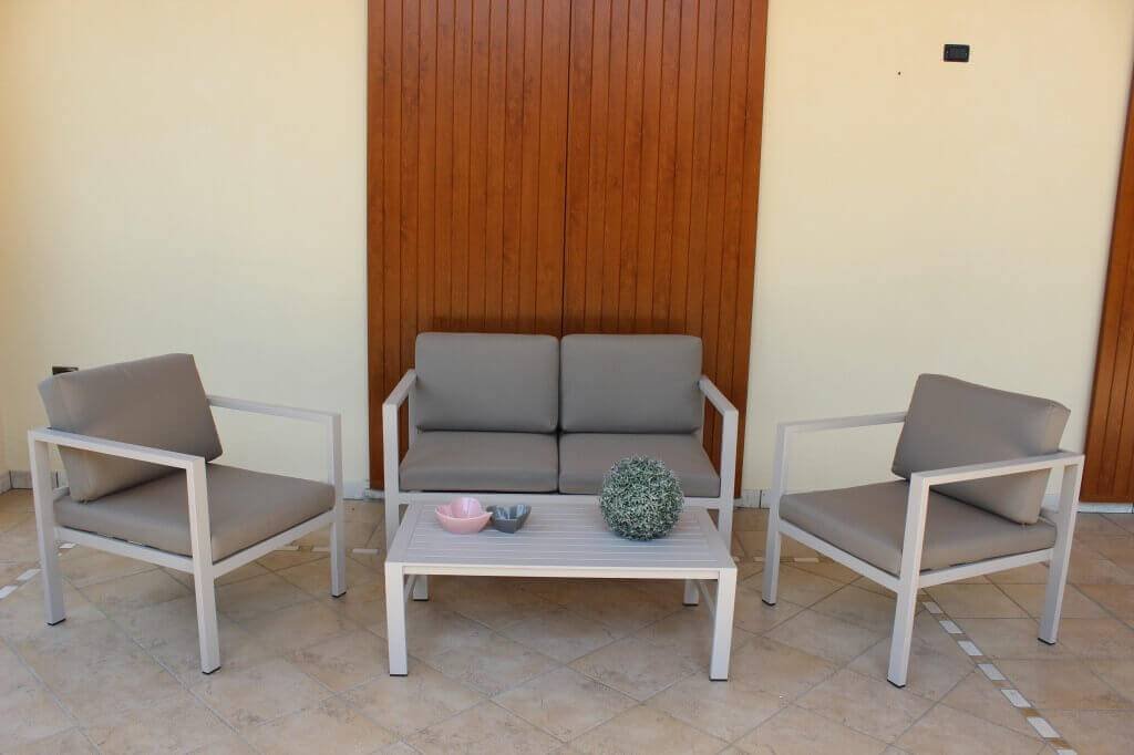 Salotto da Giardino con cuscini 4 posti in Alluminio – LEX