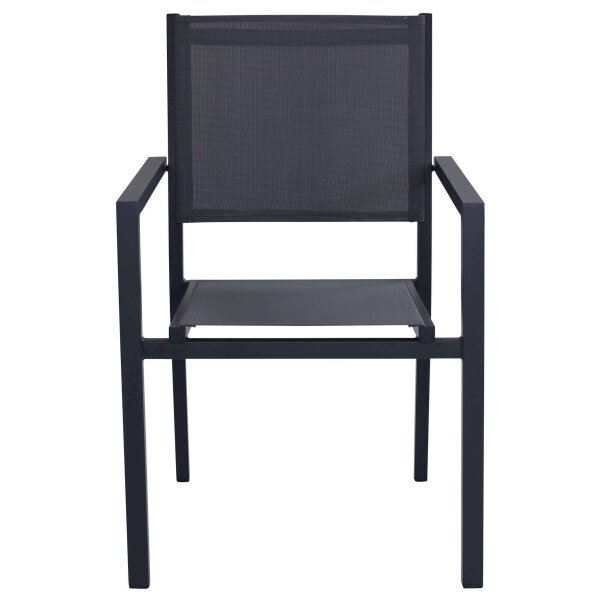 Poltrona da Giardino Impilabile in Alluminio,Textilene cm 55x58x85 – WOODY