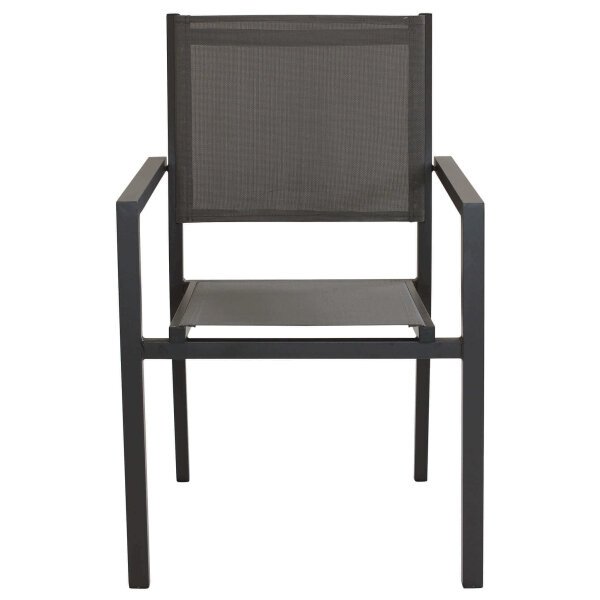 Poltrona da Giardino Impilabile in Alluminio,Textilene cm 55x58x85 – WOODY