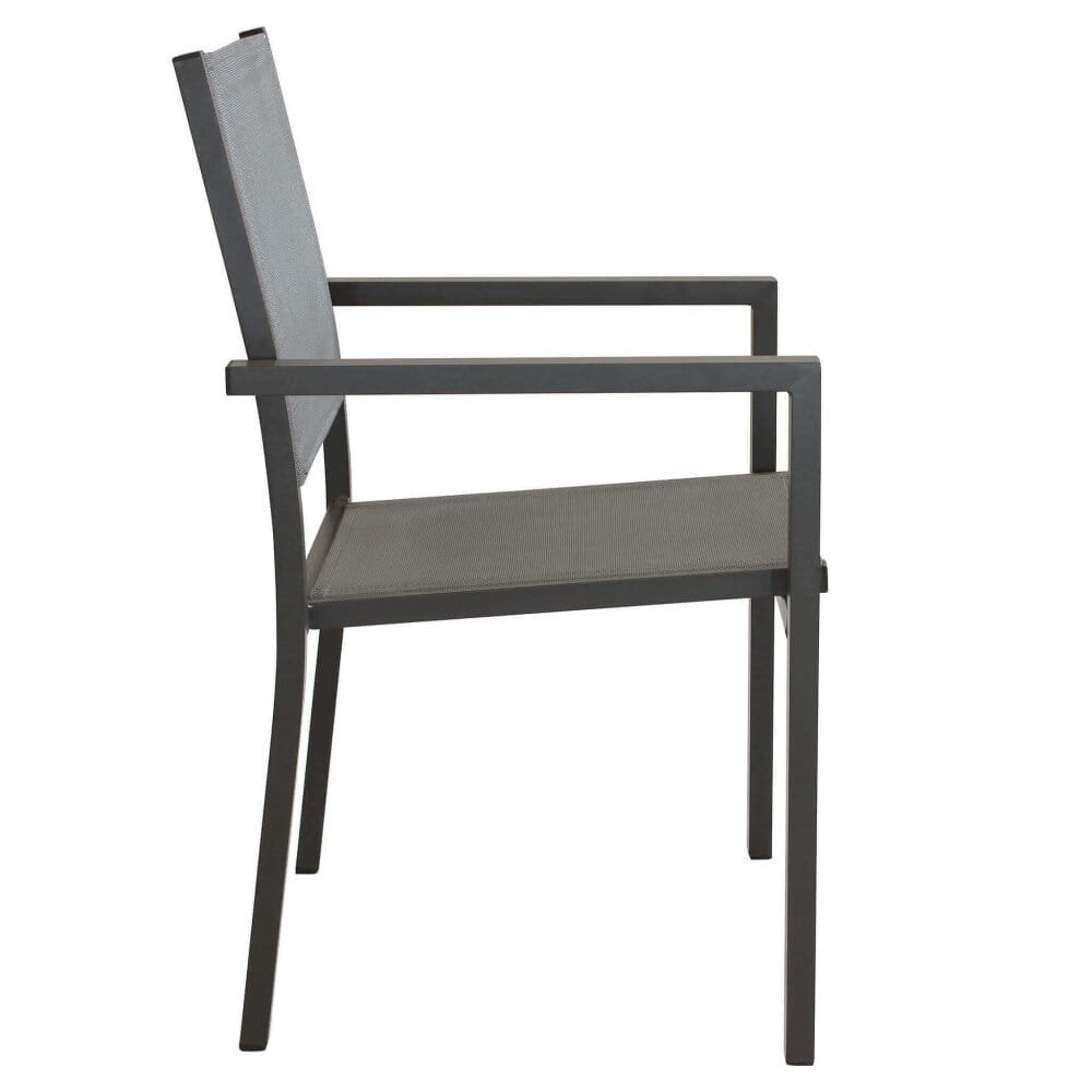 Poltrona da Giardino Impilabile in Alluminio,Textilene cm 55x58x85 – WOODY